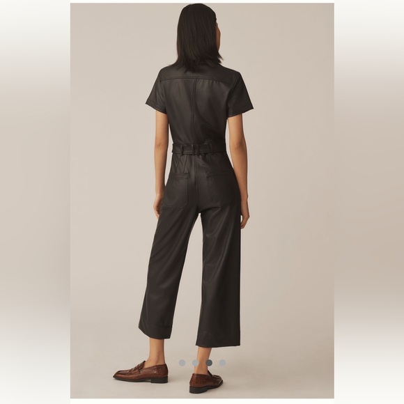 NWT The Colette Weekend Jumpsuit by Maeve: Faux-Leather Edition - Picture 3 of 10
